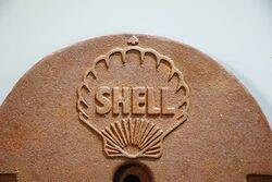 Vintage Cast Iron Sandblasted SHELL Tank Cover 