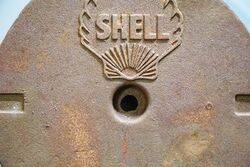 Vintage Cast Iron Sandblasted SHELL Tank Cover 