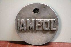 Vintage Cast Alloy Sandblasted Ampol Tank Cover 