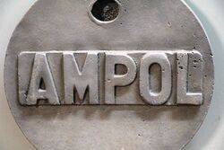 Vintage Cast Alloy Sandblasted Ampol Tank Cover 