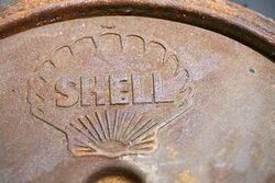 Vintage Cast Iron Sandblasted Shell Tank Cover 