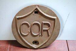 Vintage Cast Iron COR Tank Cover 