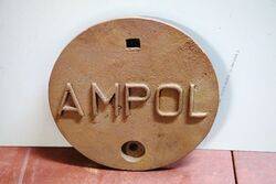 Vintage Cast Iron AMPOL Tank Cover 