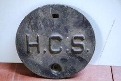 Vintage Cast Iron HCS Tank Cover 