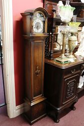 Early C20th English Oak Grandmother Clock 