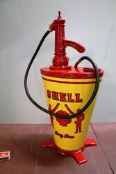 Vintage Gear Oil Dispenser Restored in Shell Stickman Livery