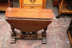 C20th Miniature Oak Gate Leg Table 