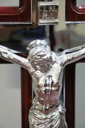 Large Vintage Chrome Plated Crucifix 