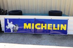 Vintage MICHELIN 2 Piece Enamel Advertising Sign 