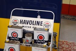 Vintage Hovoline Garage Forecourt Oil Can Trolley 