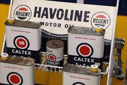 Vintage Hovoline Garage Forecourt Oil Can Trolley 