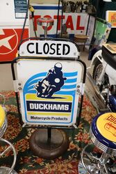 A Vintage Duckhams Motor Cycle Dealer Swivel Sign 