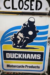 A Vintage Duckhams Motor Cycle Dealer Swivel Sign 