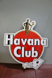 A Contemporary DieCut Enamel Sign Advertising the Havana Club 