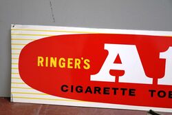 Vintage Ringers A 1 Light Cigarette Tobacco  Tin Sign 