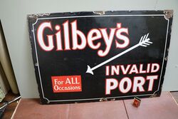 Antique Gilbeyand39s Invalid Port Advertising Sign 