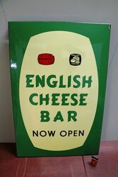 Near Mint English Cheese Bar Enamel Advertising Sign 