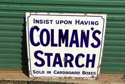 Antique Colmanand39s Starch Enamel Advertising Sign 