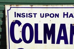 Antique Colmanand39s Starch Enamel Advertising Sign 