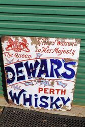 Antique Dewarand39s Perth Whisky Enamel Adv Sign 