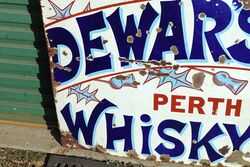 Antique Dewarand39s Perth Whisky Enamel Adv Sign 