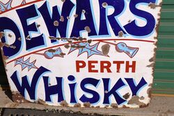 Antique Dewarand39s Perth Whisky Enamel Adv Sign 