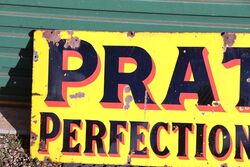 Early Prattand39s Perfection Spirit Enamel Advertising Sign 