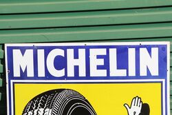 Large Classic Michelin Pictorial Shield Enamel Sign 