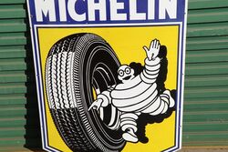 Large Classic Michelin Pictorial Shield Enamel Sign 