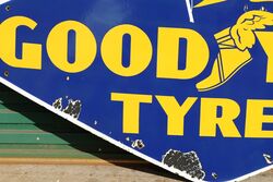 Large Early Goodyear Lozenge Shape Enamel Sign  