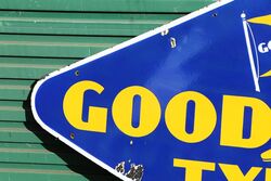 Large Early Goodyear Lozenge Shape Enamel Sign  