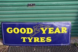 Stunning Vintage Goodyear Tyres Enamel Advertising Sign