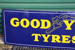 Stunning Vintage Goodyear Tyres Enamel Advertising Sign