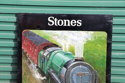 Vintage Hand Painted Stones Railway Inn Metal Sign 
