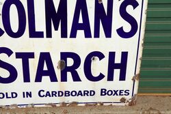 Antique Colmanand39s Starch Enamel Advertising Sign 