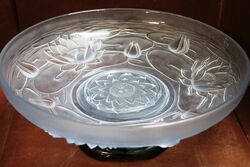 Art Deco 4 Piece frosted blue glass +39Peter Pan+39 Float Bowl 