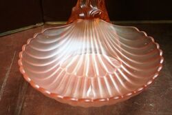 Art Deco 2Piece pink glass Muschel Centrepiece Bowl