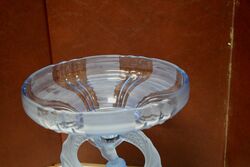 Art Deco 2Piece blue glass and39Dancing Maidenand39 comport 
