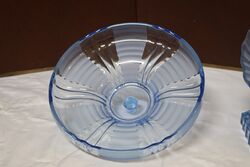 Art Deco 2Piece blue glass and39Dancing Maidenand39 comport 