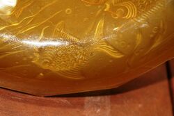 Art Deco 2Piece Walther and Sohne frosted amber glass Centrepiece Bowl set