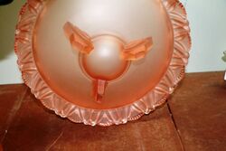 Art Deco 3Piece Walther and Sohne pink glass and39Pelikanand39 Float Bowl set