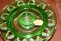 Art Deco 4Piece Josef Inwald  green glass and39Poisson Volantand39 Float Bowl set