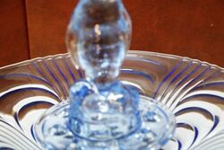 Art Deco 3Piece blue glass Libochovice and39Penguinand39 Float Bowl  