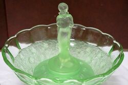 Art Deco Uranium Waltherand Sohne Figure Float Bowl 