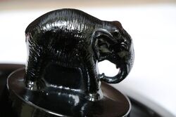 Art Deco  Black Depression Glass Elephant Figural Ashtray