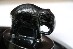 Art Deco  Black Depression Glass Elephant Figural Ashtray