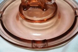 Art Deco Pink Depression Glass Elephant Figural Ashtray 