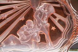 Art Deco Pink Glass Pierrot and Pierrette Tray 