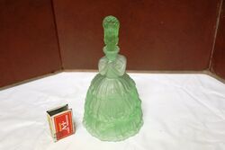 Art Deco Green Glass Crinoline Lady Liquor Decanter