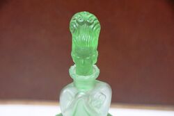 Art Deco Green Glass Crinoline Lady Liquor Decanter